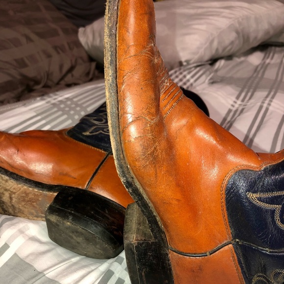 Justin Western Texas boots men’s Sz 9.5D free ship - Picture 8 of 11